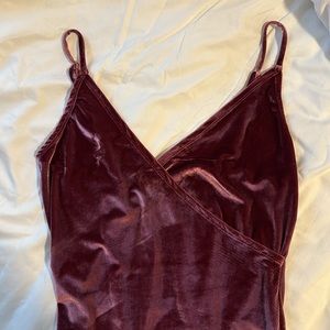 Lulu’s velvet wrap bodysuit